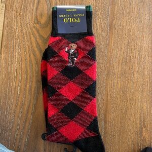 Polo embroidered polo bear cashmere socks